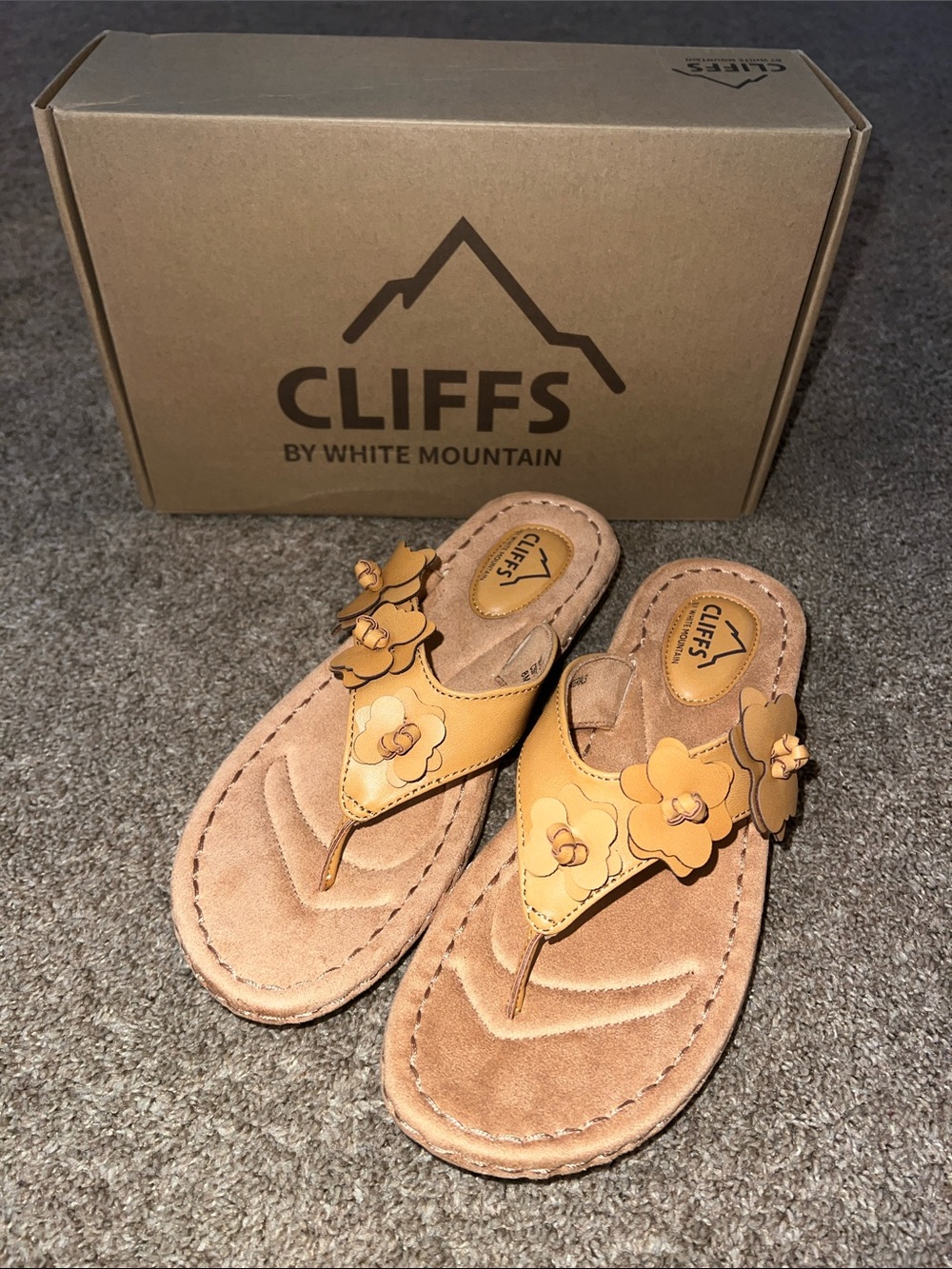 Cliffs by WHITE MOUNTAIN Cashew Floral Thong Sandals - Women's